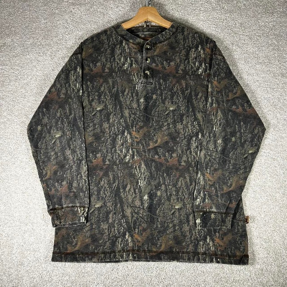 Vintage men's realtree camo long sleeve thermal Henley shirt Size M